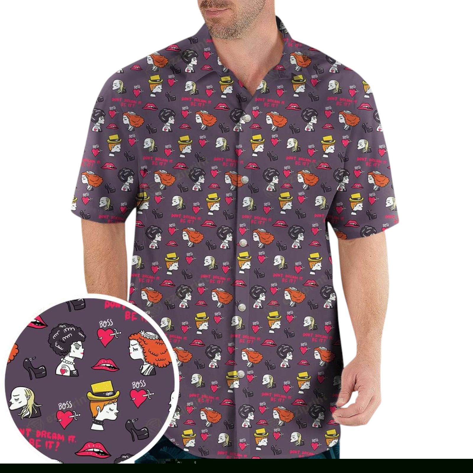 The Rocky Horror Picture Show Pattern Hawaiian Shirt Affordable Gifts for Cartoo