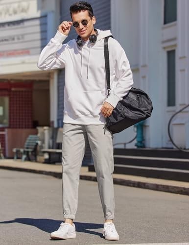 Coofandy Pants Cargo Solid Mens Casual Joggers Elastic Drawstring Chino Hiking