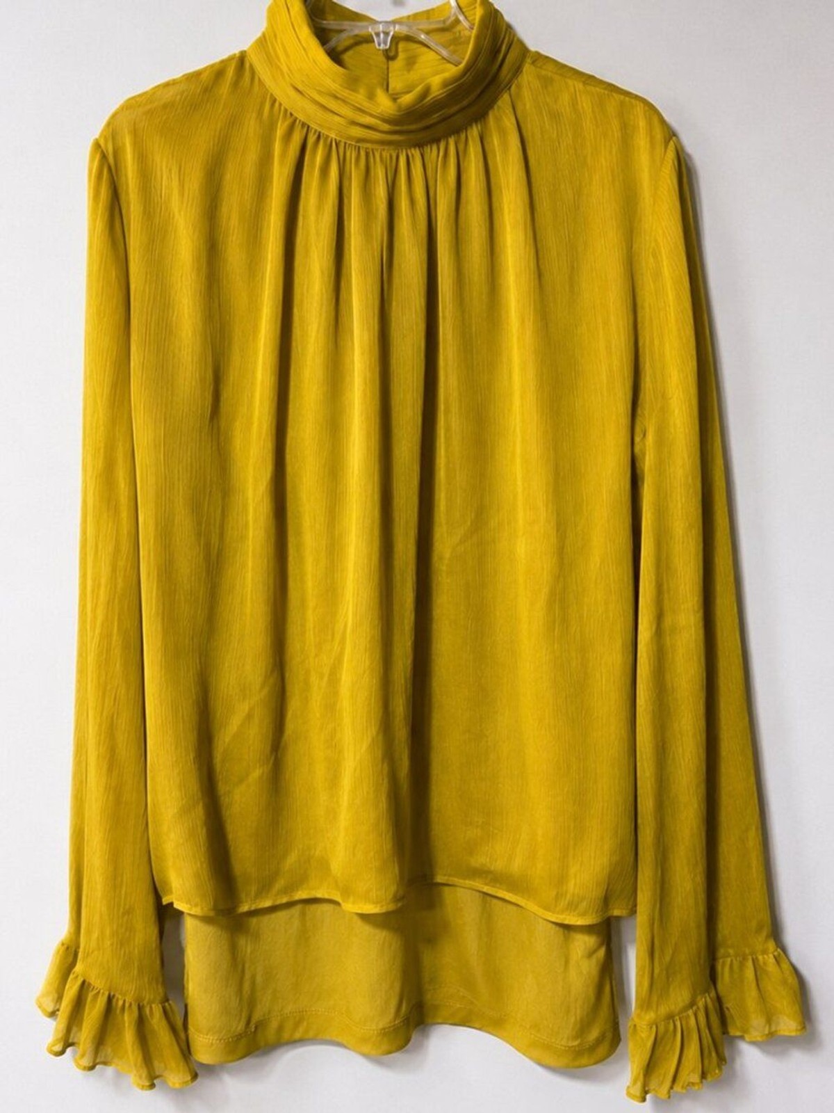 NWT Anthropologie Boho Chic Gold Blouse Feminine Statement Elegant Date Night