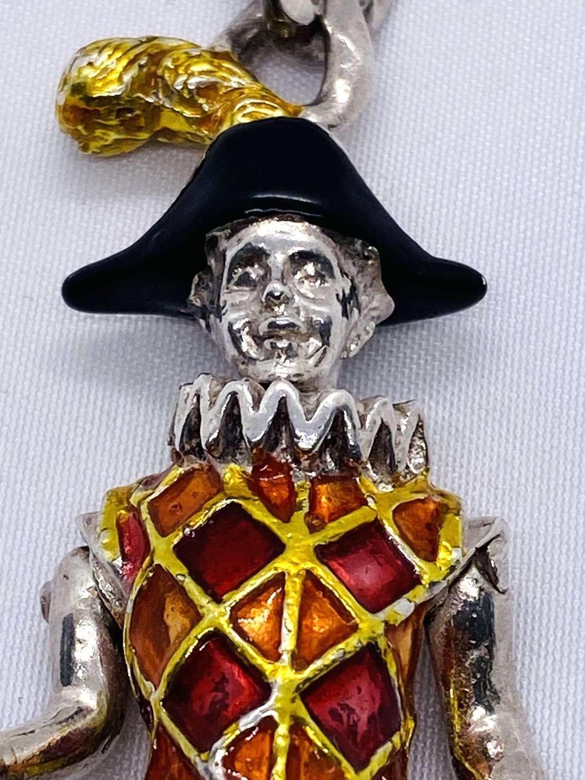 Tiffany & Co Circus Collection Gene Moore Sterling Enamel Harlequin Key Chain