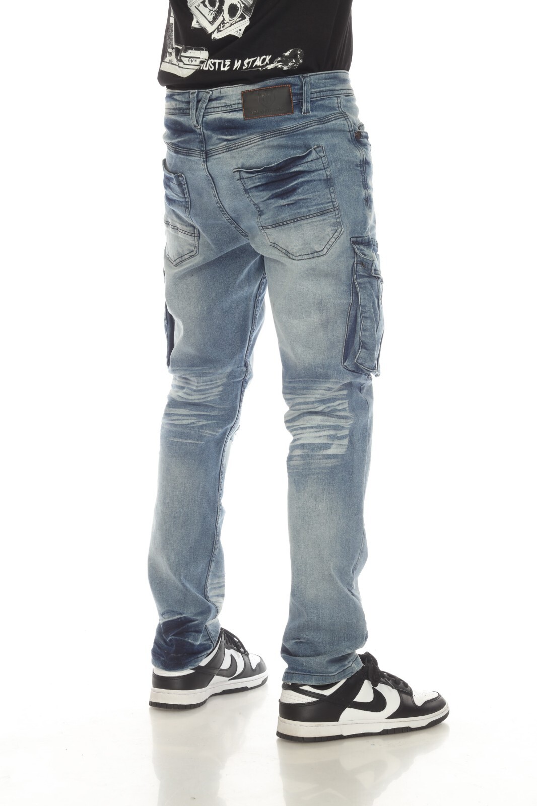 LT WASH CARGO Mens Ripped Skinny Jeans Premium Stretch Denim Jeans | IM