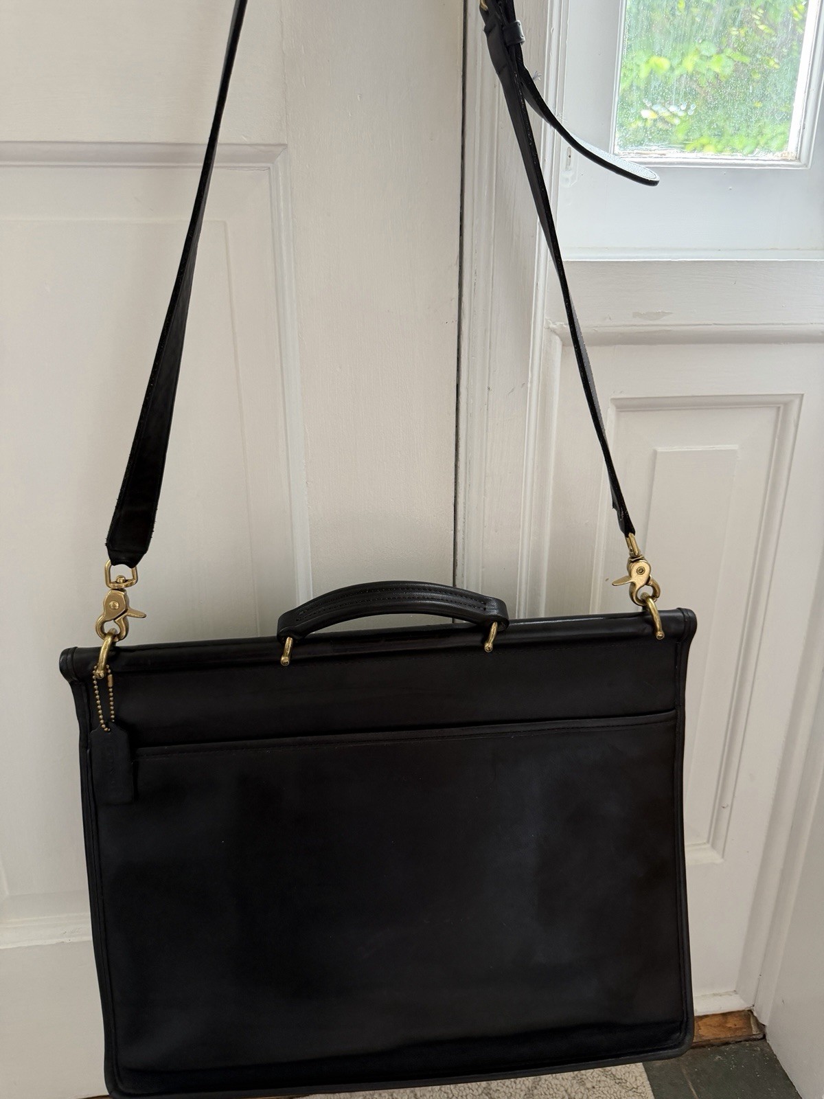 Vintage Coach Black Leather Beekman Briefcase 5266 USA – complete with Strap