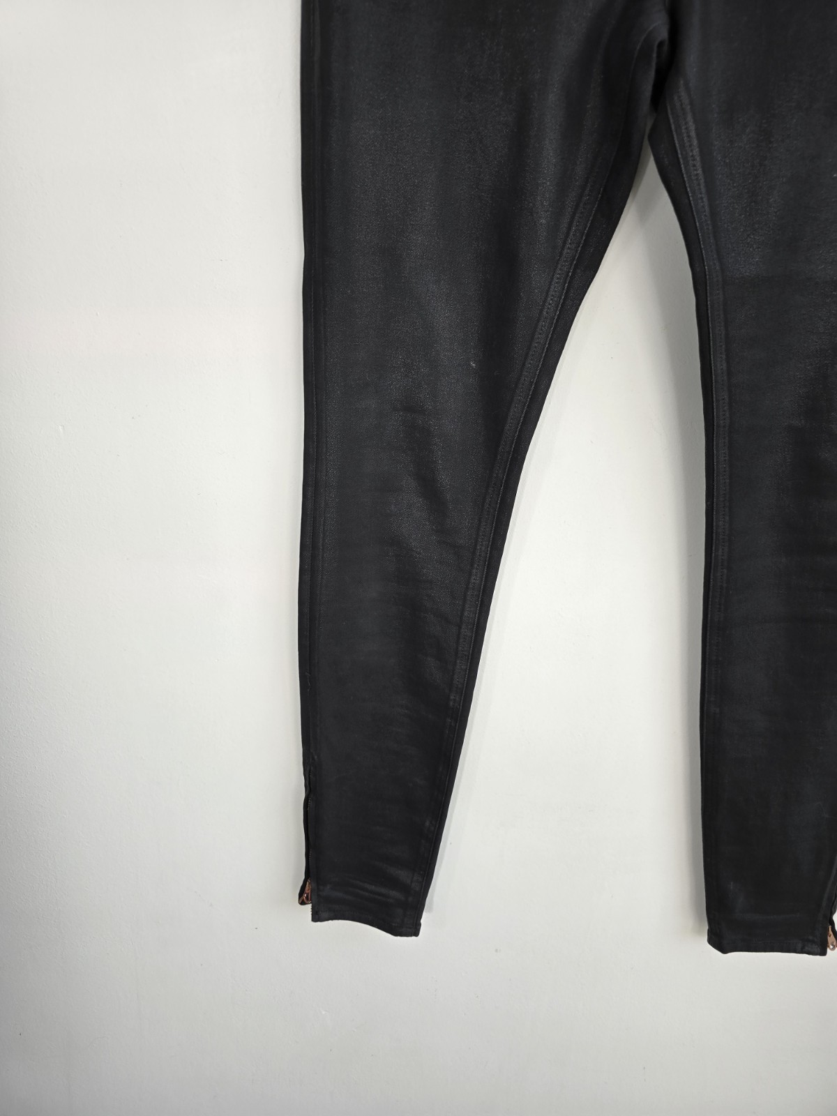 Ted Baker Black Jeans Skinny Size 12 Coated Womens Zip Fly Pockets Casual
