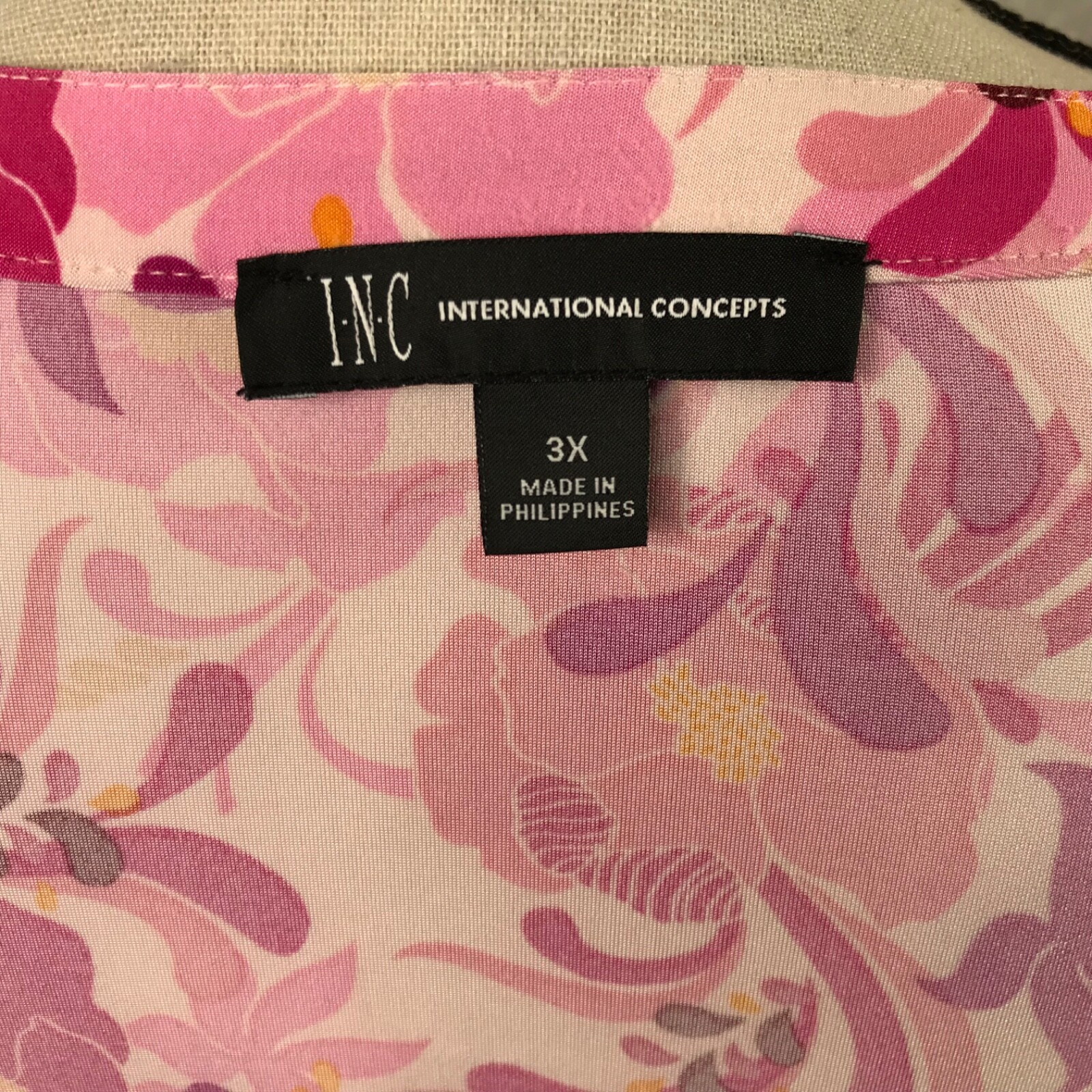 INC‎ International Concepts Tunic Top Size 3X Jersey Knit Pink Bloomcore