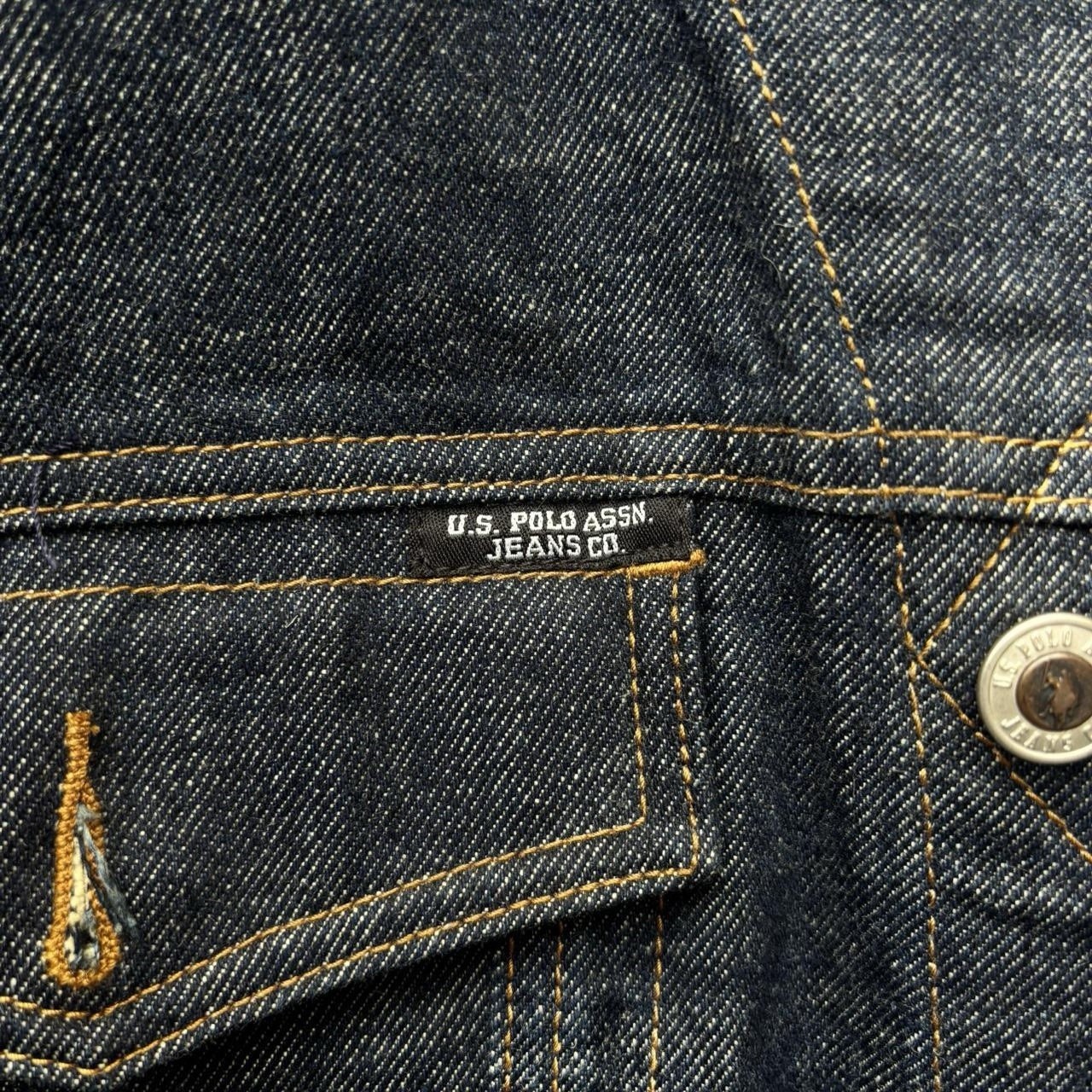 U.S. Polo Assn. Men’s Blue Jean Jacket XL Button Front Pockets Logo