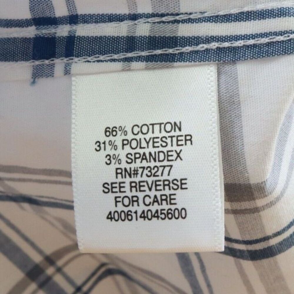 Sonoma Goods For Life Shirt Button Down Collar Size XL White Blue Gray Plaid