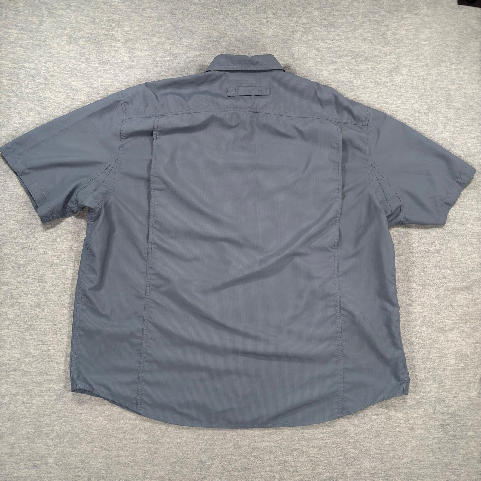 Duluth Trading Co Mens 2XL Gray CoolPlus Short Sleeve Ventilated Fishing Shirt