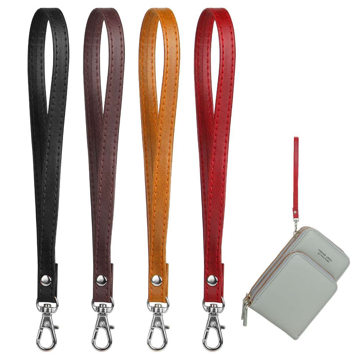 USA Leather Buckle Wrist Strap Replacement Hands-Free Wristlet for Purse Wallets
