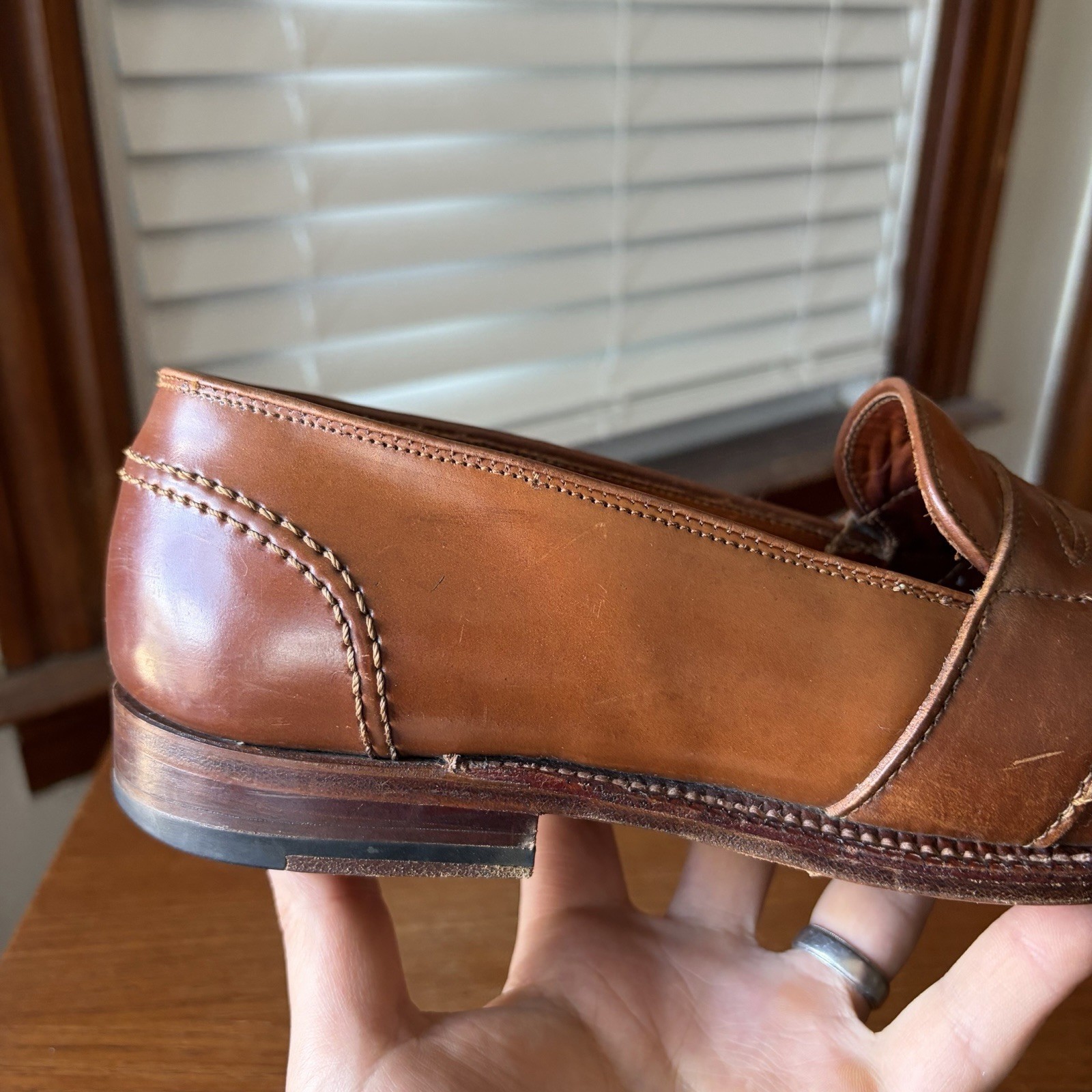 RARE | ALDEN 11.5D WHISKEY SHELL CORDOVAN FULL STRAP PENNY LOAFERS SHOES 11.5 D