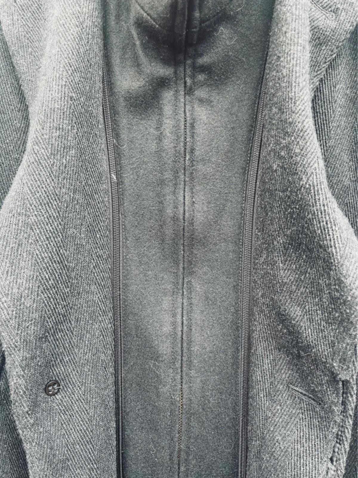 Dark Grey Jeff Banks Herringbone Long Mens Smart Overcoat Size XXL