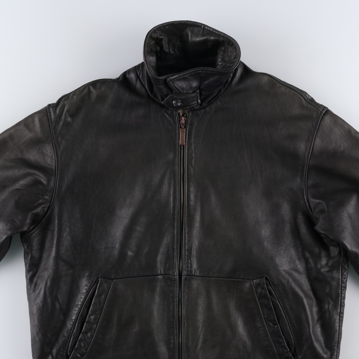 Used MARCUCCI swing top type leather blouson men’s size L equivalent