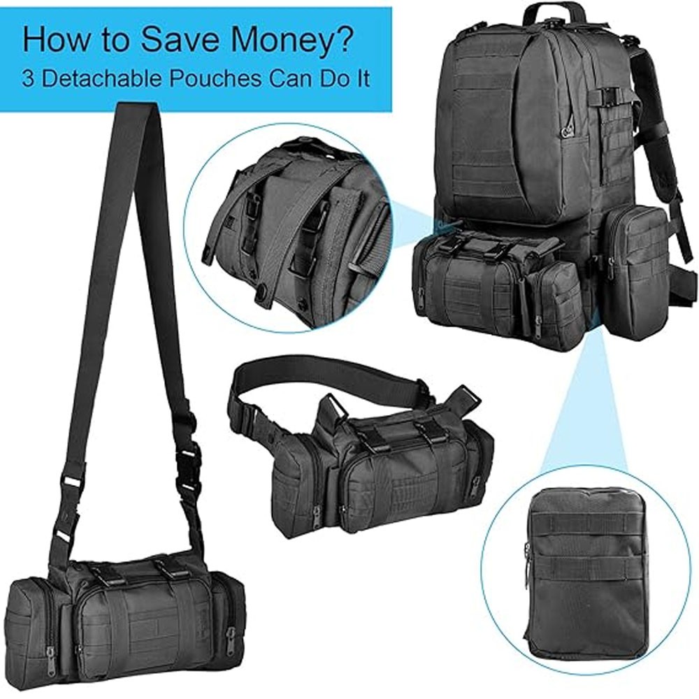 75L Military Tactical Backpack Large Army 3 Day Assault Pack Molle Bag Rucksack
