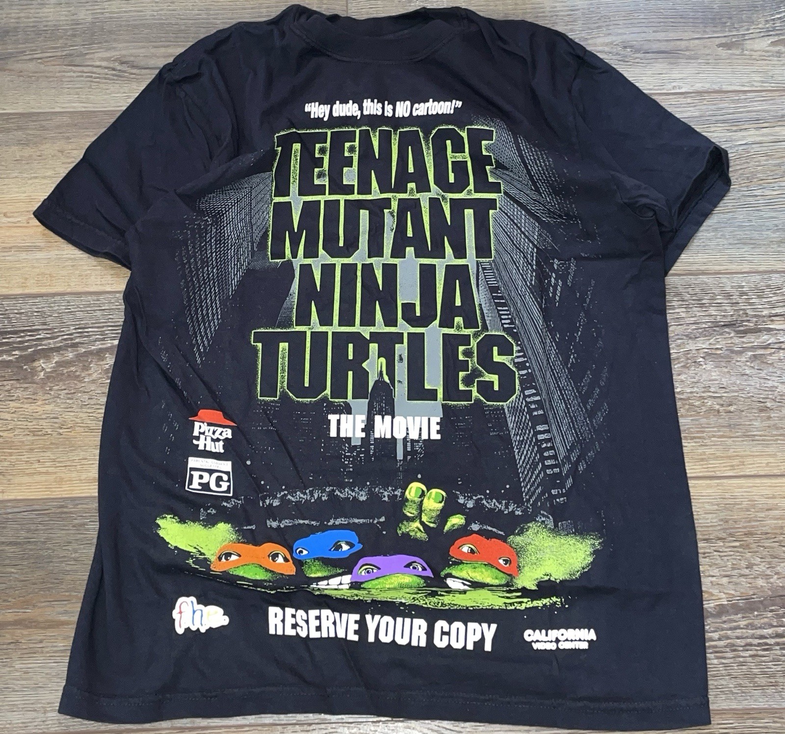 Teenage Mutant Ninja Turtles The Movie Rare TMNT Promo Graphic Pizza Hut Shirt M