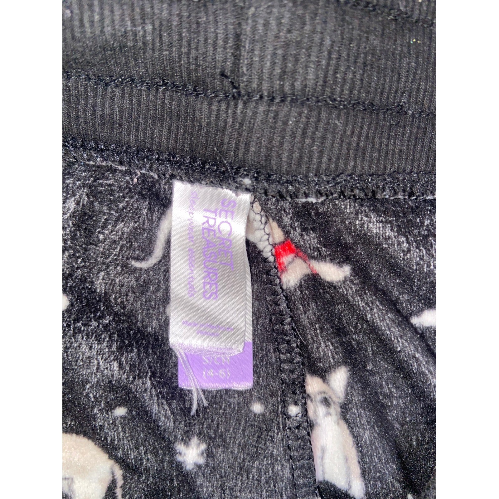 Secret Treasures Christmas Dog Print Fuzzy Jogger Pajama Pants Holiday Festive
