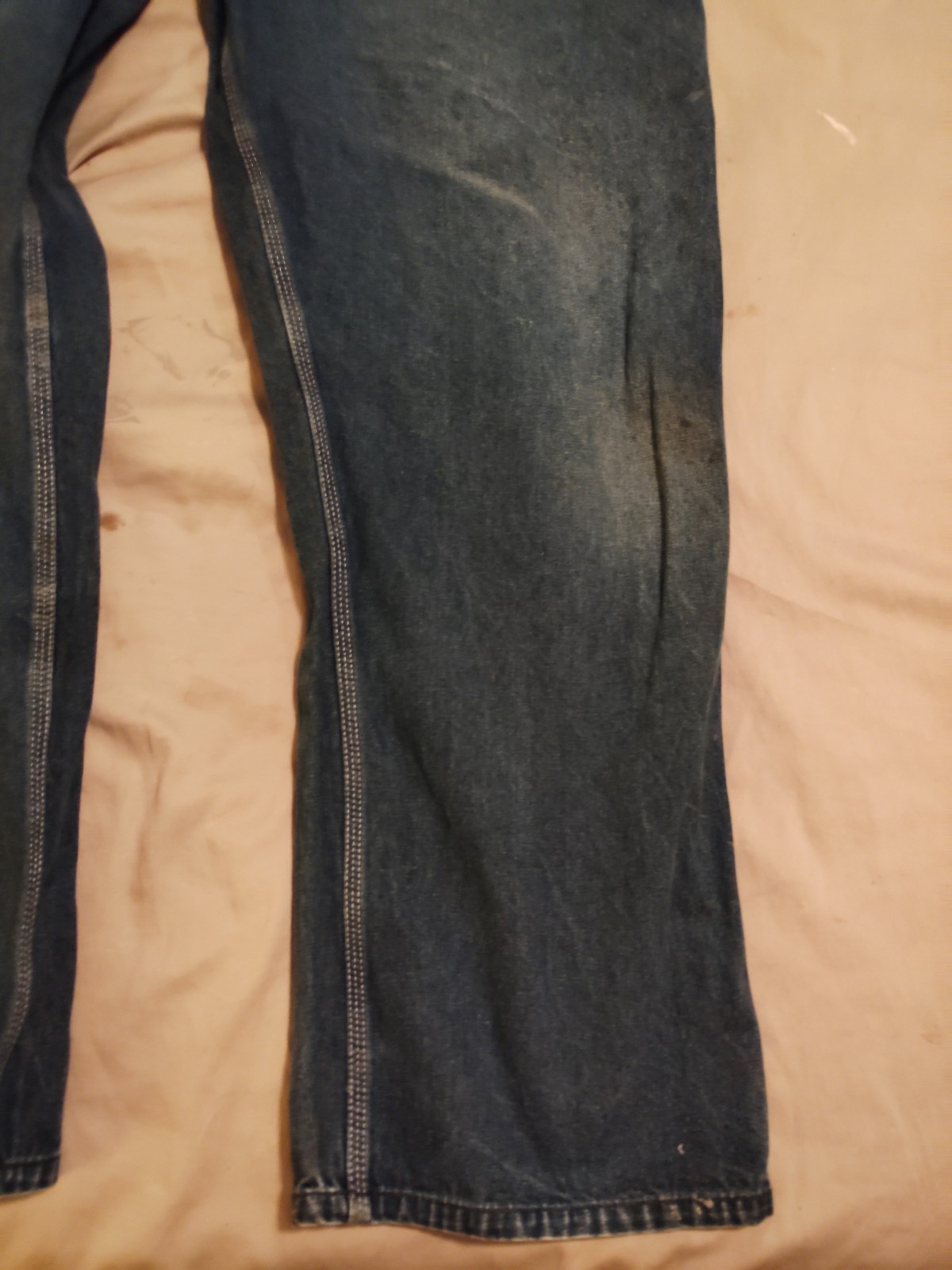 Round House Bib Overalls Men’s 48×32 Blue Denim Carpenter Loop #7