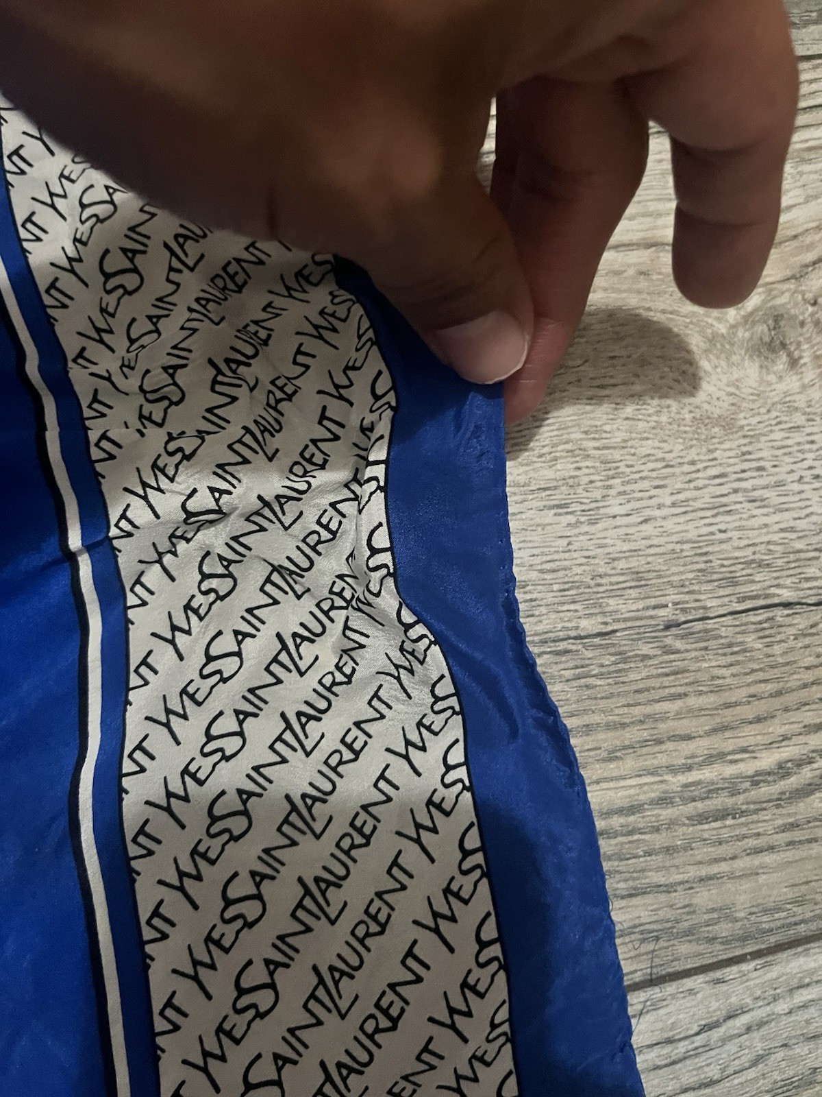 Vintage 100% Silk Yves Saint Laurent Scarf (35 in x 34 in)