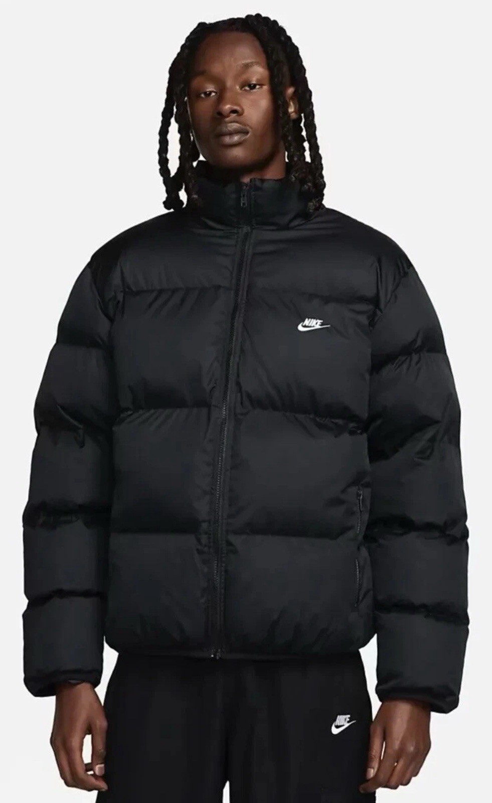 Nike Sportswear Club Puffer Jacket Black White Men’s Size XL FB7368-010 NWT