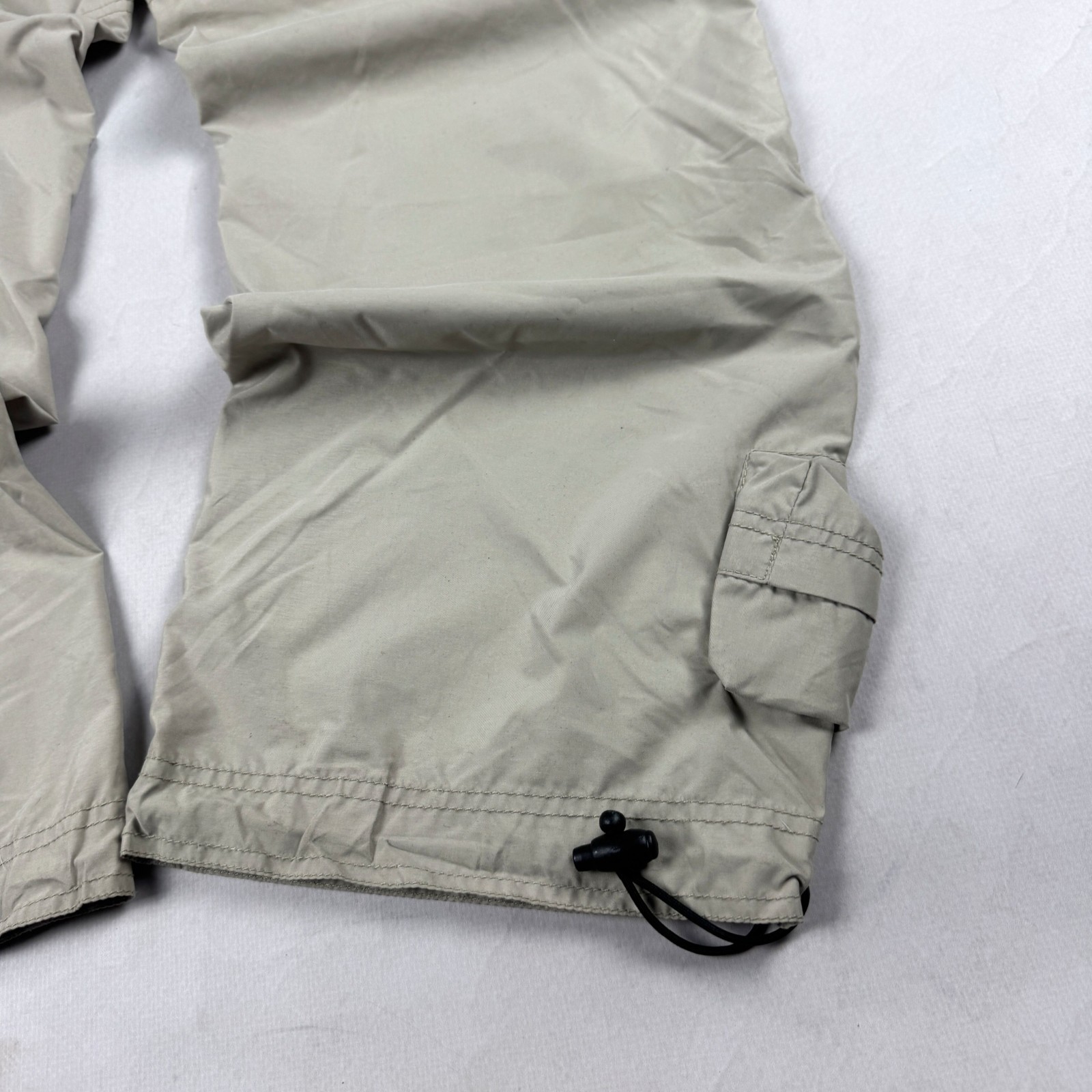 Mens Vintage Beige Cargo Convertible Zip Off Pants Utility Tactical Parachute