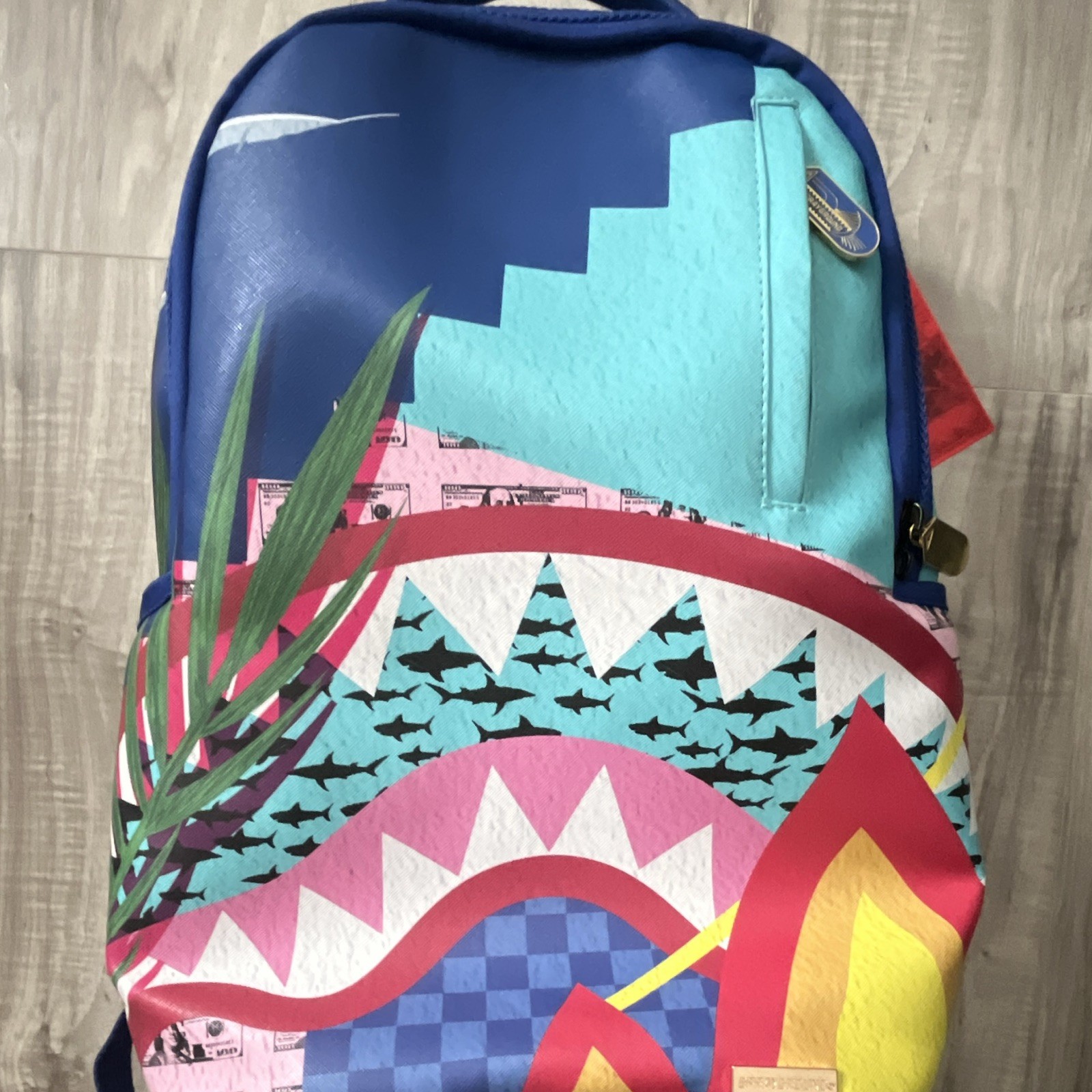 Sprayground Limited Edition Unisex Kids Shark Graphic Backpack Blue Multicolor