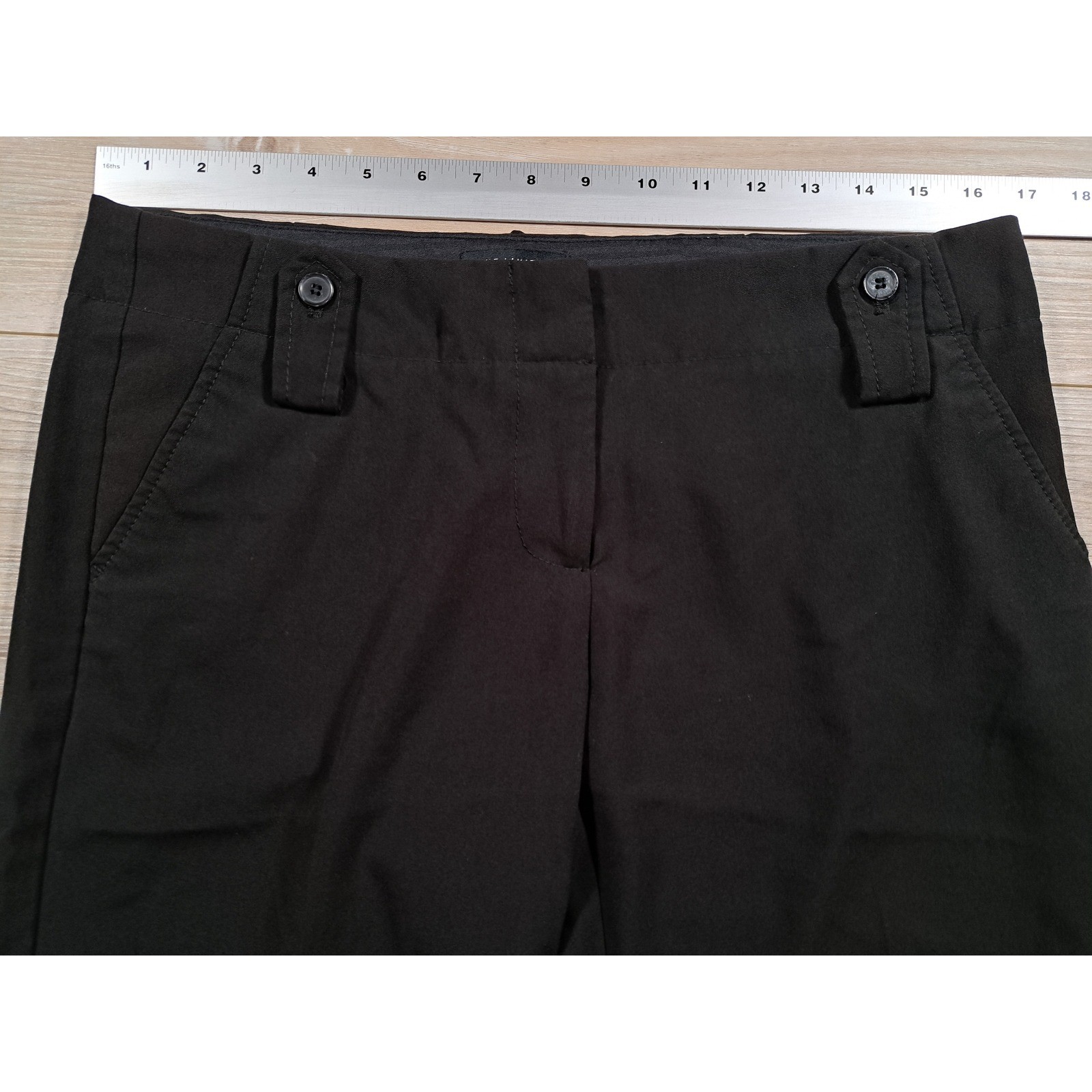 The Limited Drew Fit Black Dress Shorts Cuffed Mid Rise Career Size 8