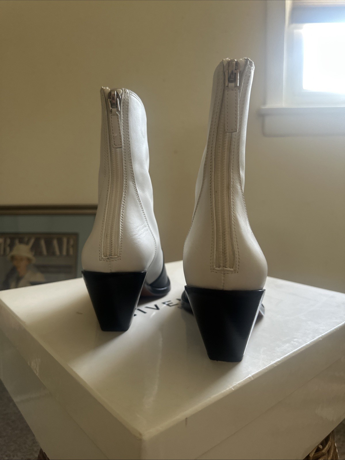 Givenchy Cowboy Ankle Boot White Black Size 36 Us 6 Made In Italy
