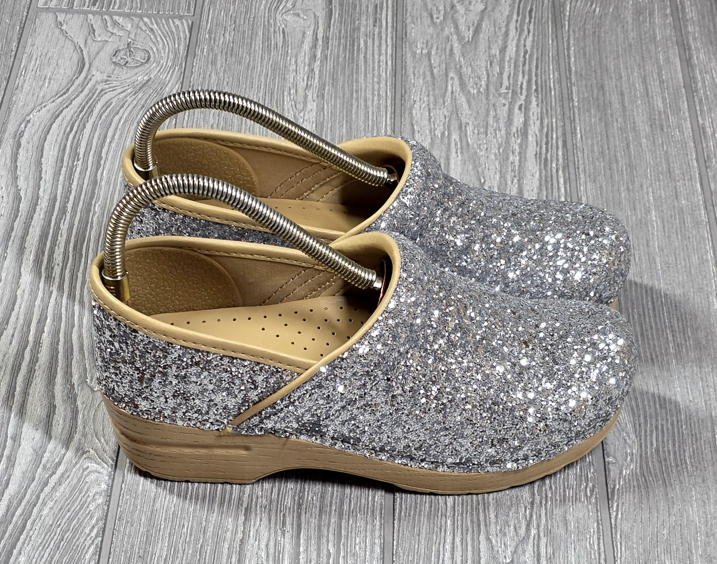 DANSKO Professional Glitter Slip On Clog Women’s 38- 7.5-8 US Champagne Hospital