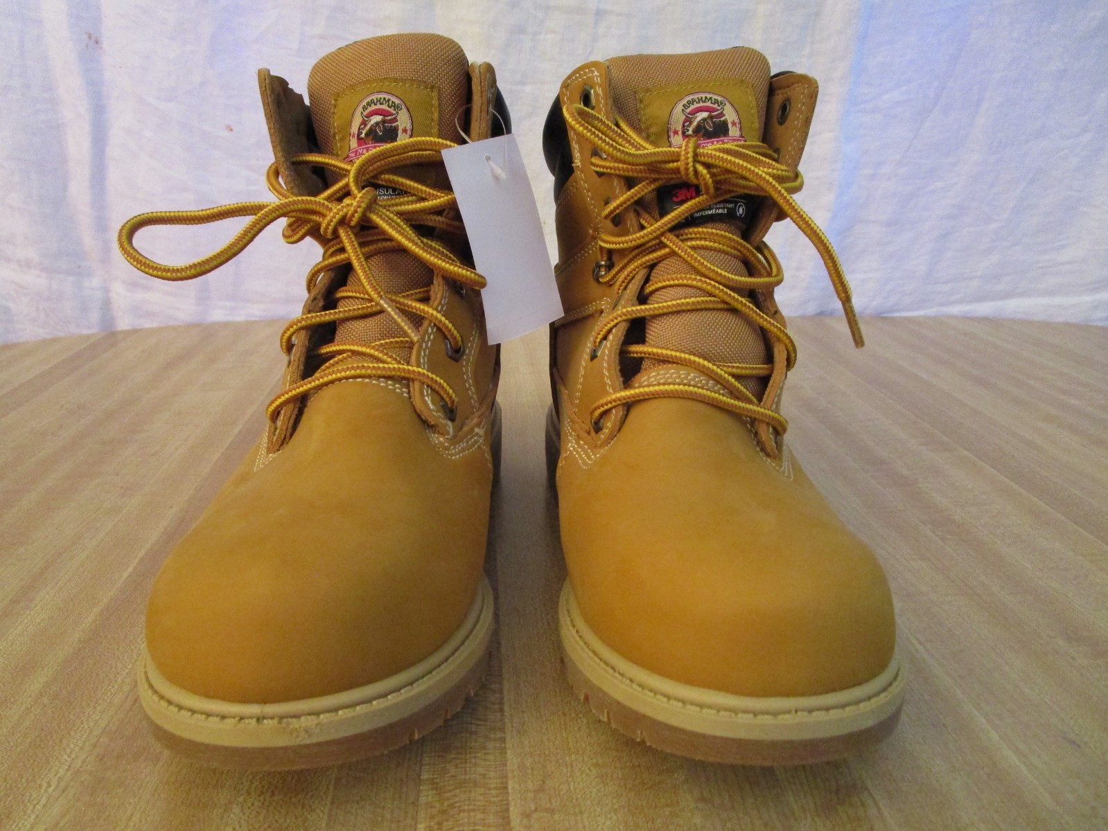 Brahma Defender Work Boots Waterproof Leather Up New Men’s US 8 Ex Wide Wheat