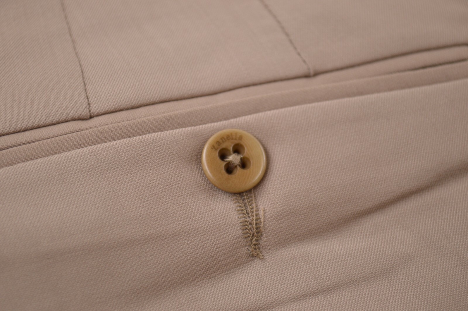 Zanella NWT Dress Pants Size 35 In Solid Khaki Tan Wool Devon $325