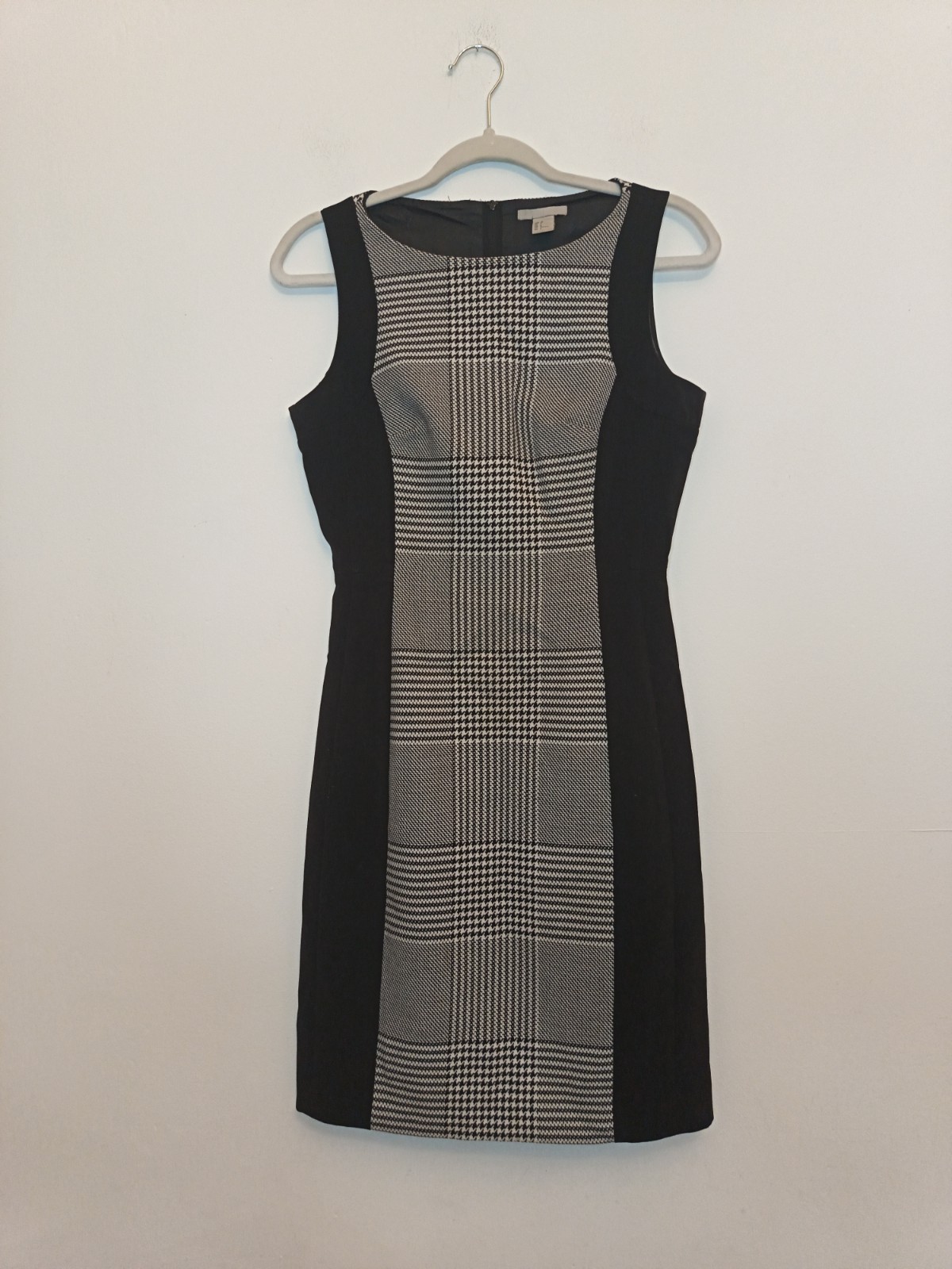 Black White Checkered Slimming Work Smart Dress Size 10 Office Wear Houndstooth