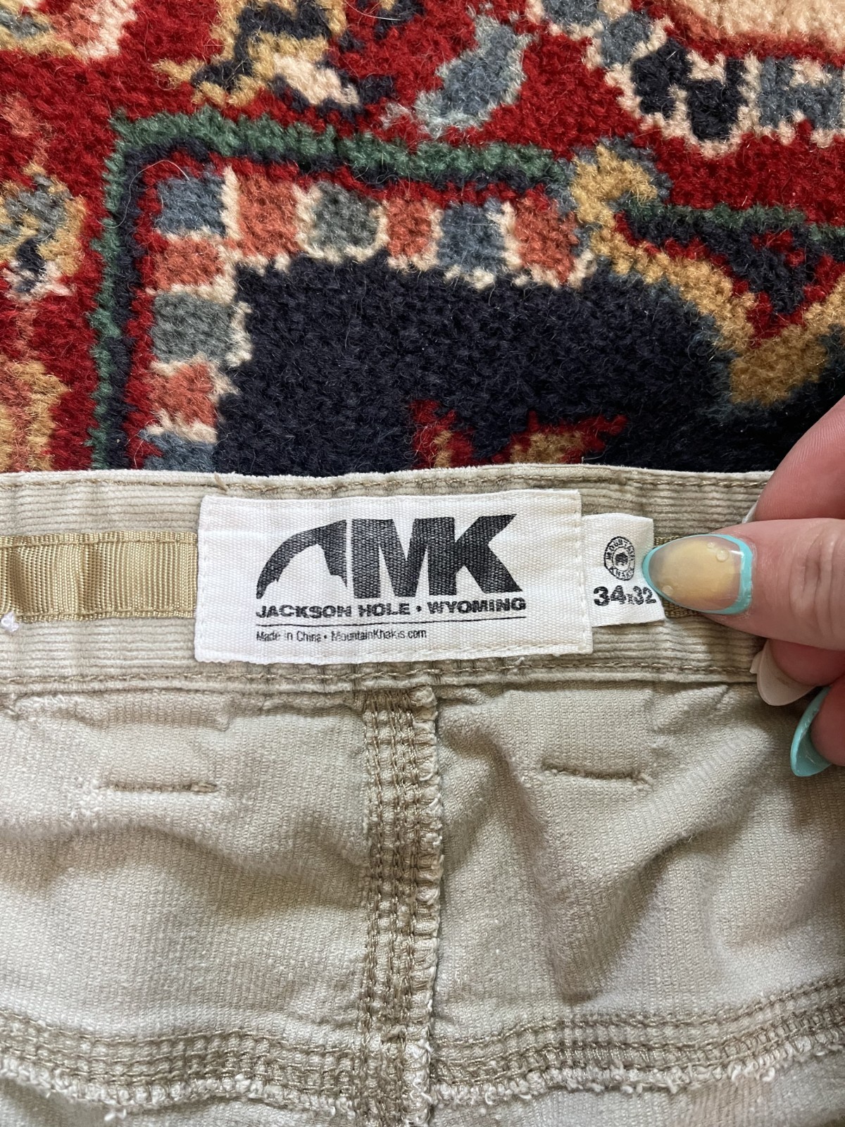 Mountain Khakis Men’s Beige Relaxed Fit Flat Front Chino Size 34 x 32
