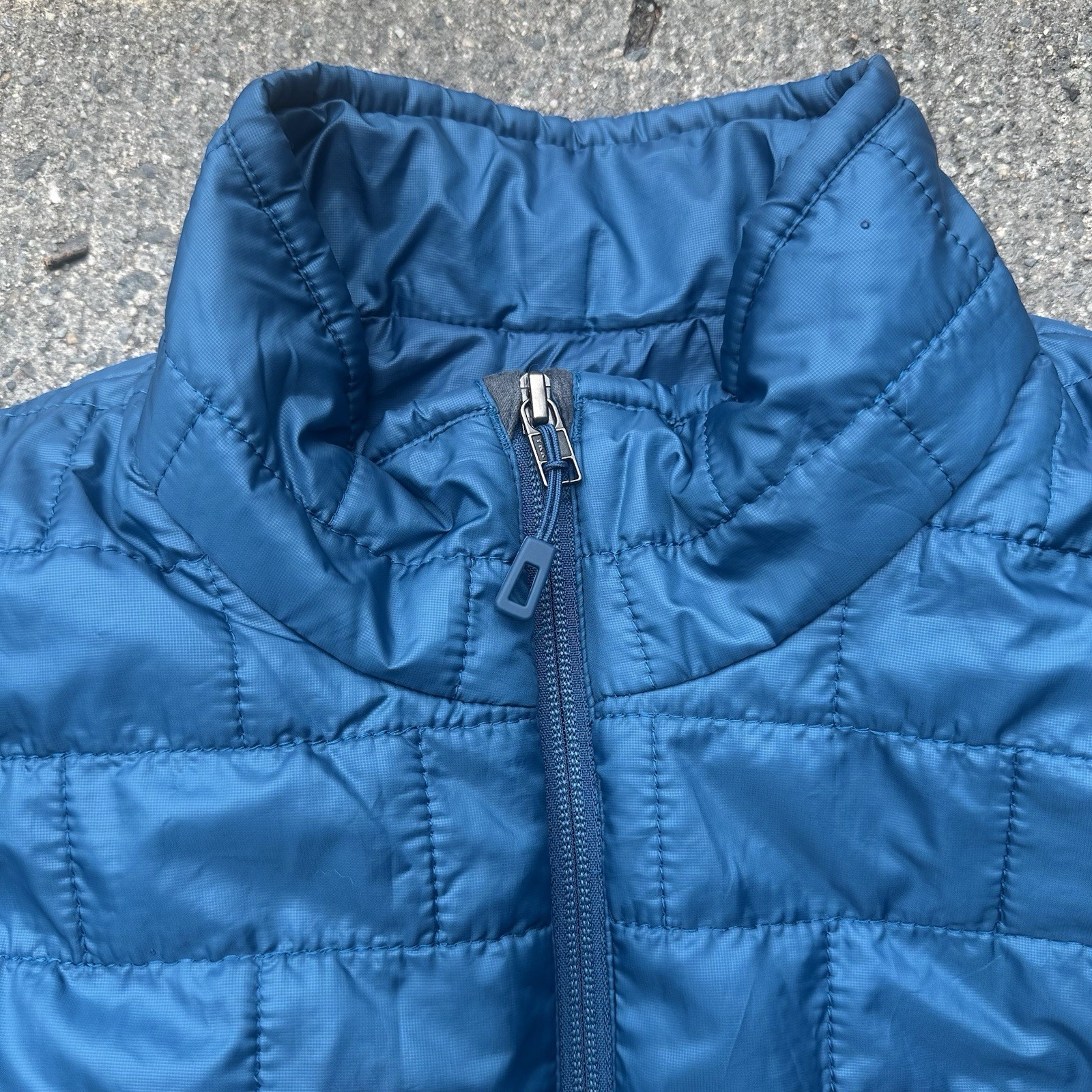 Patagonia Nano Puffer Vest Mens Sz L Blue Quilted Full Zip Outdoor Hiking