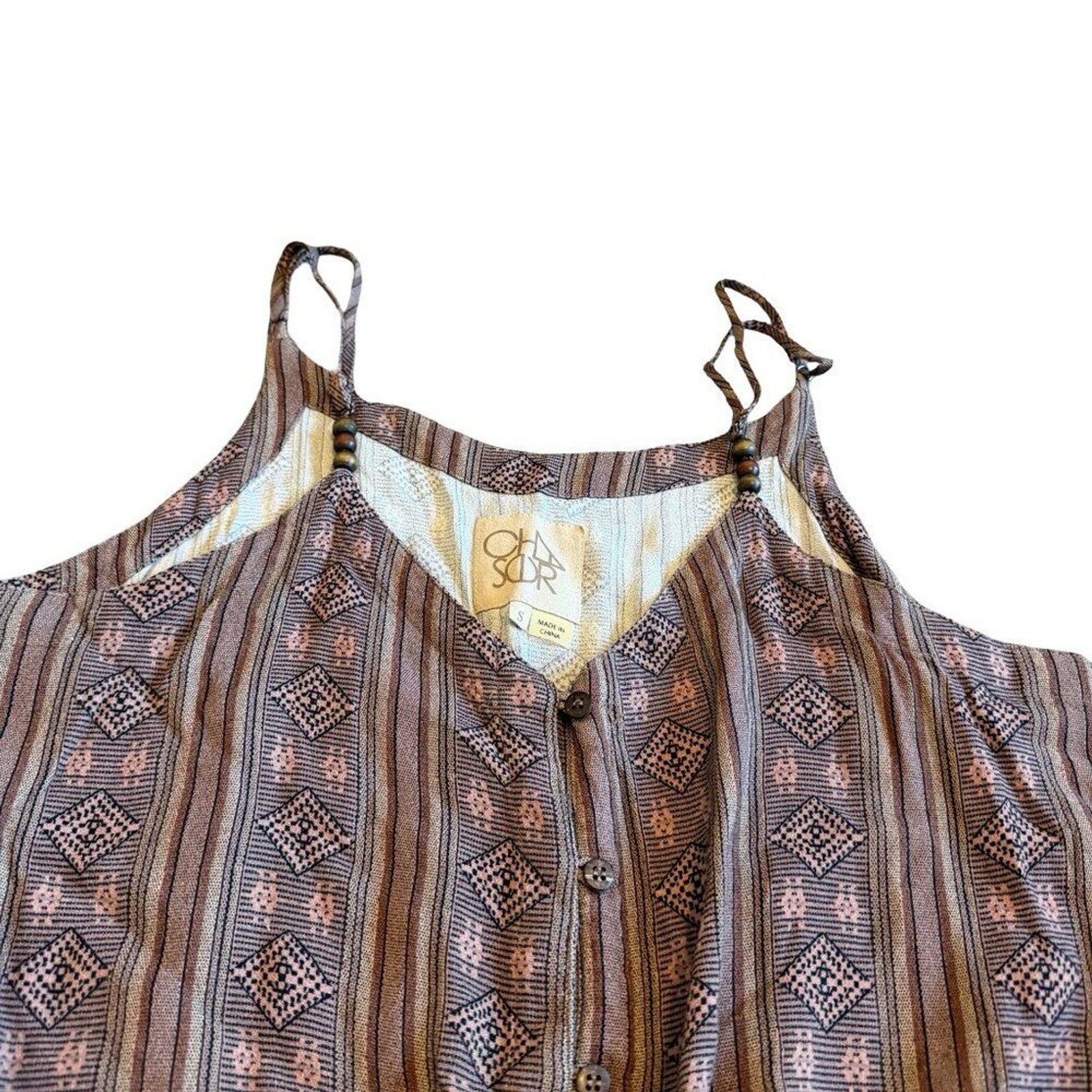 Chaser Tribal Print Romper Shorts Mini Length Spaghetti Strap Size Small Women’s