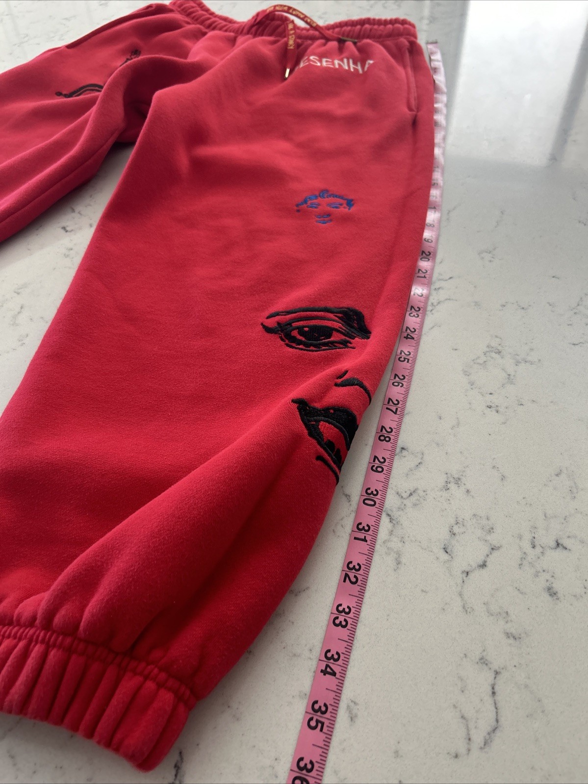 Kidsuper Studios Embroidered Stitch Drawstring Sweatpants Small 30W Tagged L 34