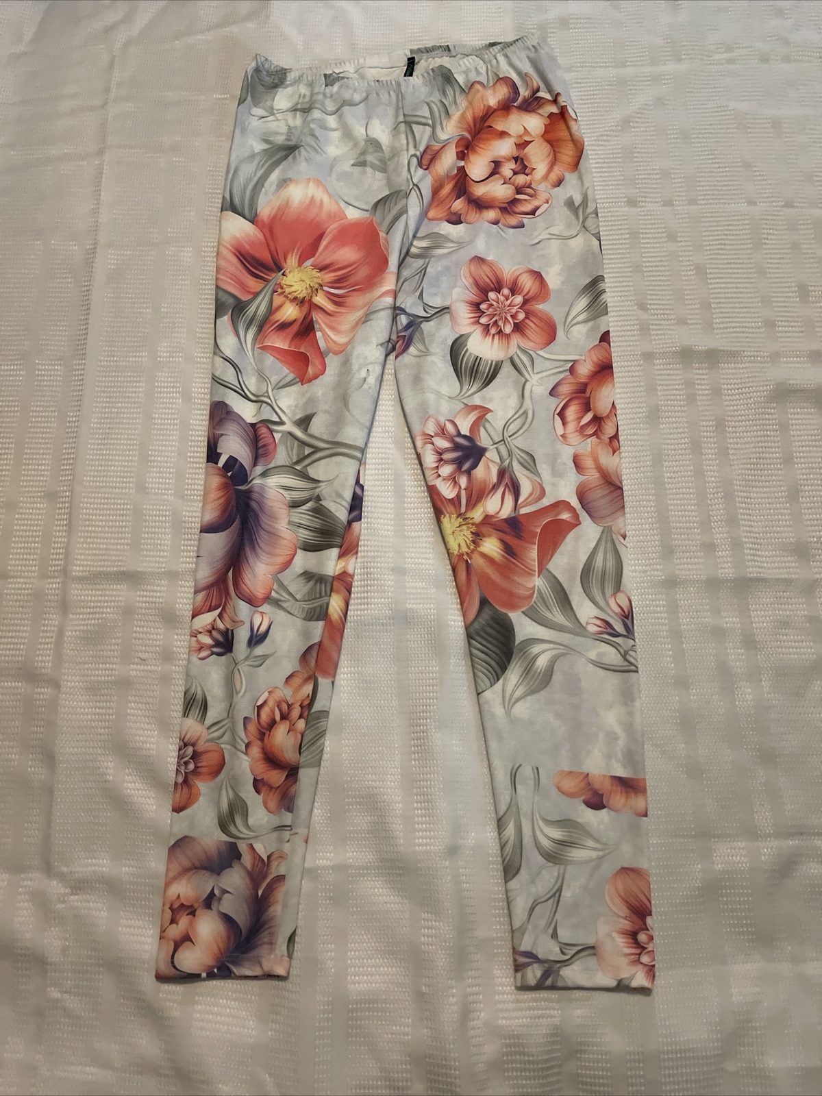 Poliana Plus NWT Women’s Floral Leggins Full Length 28” Elastic Waist 30” L. C4