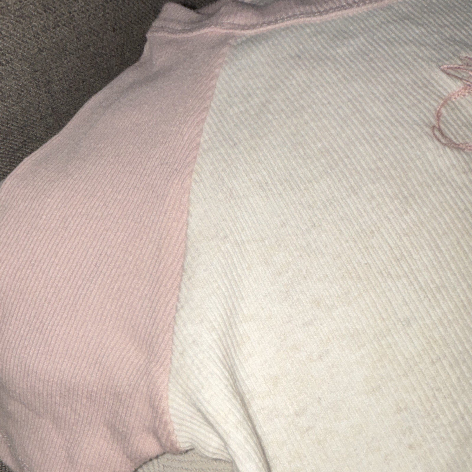 Wild Fable Pink White Solid Ribbed Knit Crew Neck Raglan Sleeve Tee Women’s XXS