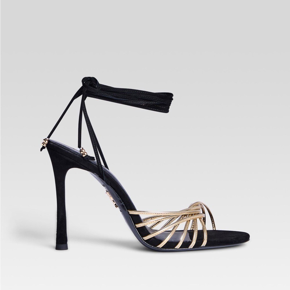 Retrofete Lucio Sandal Black Gold NIB MSRP $400 Size 37 or 6