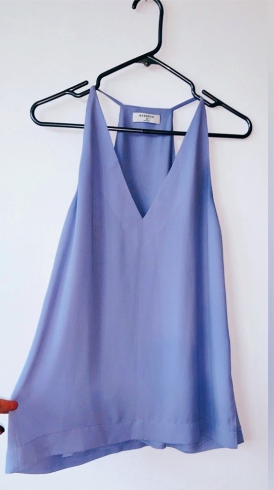 Babaton Lavender V-Neck Silk Cami Top size XS
