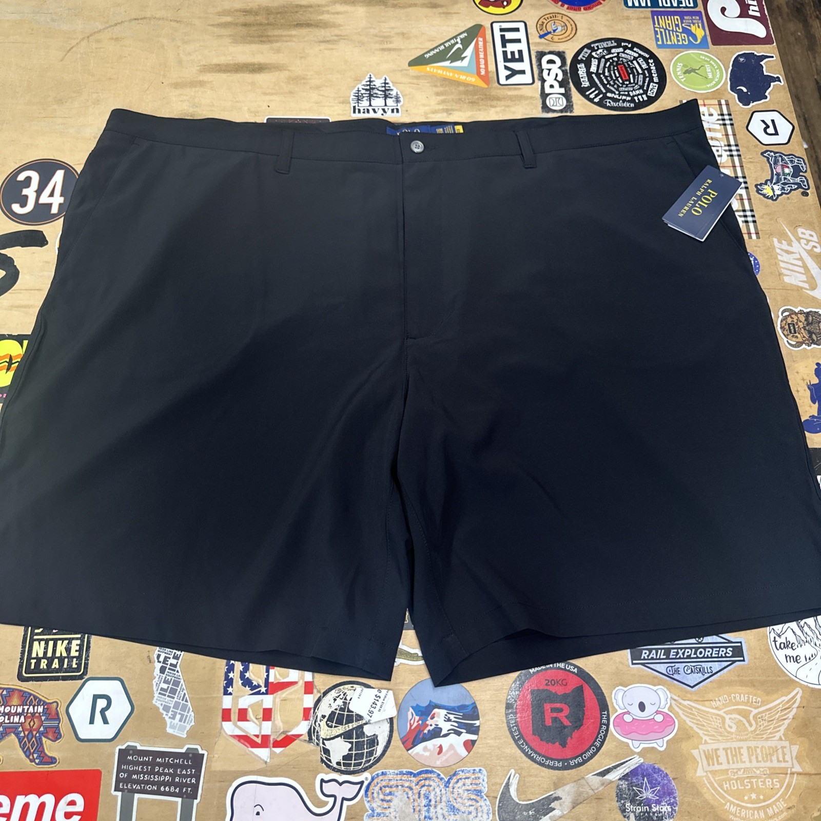 Polo Ralph Lauren Classic Stretch Chino Golf Shorts BIG TALL Black NWT MSRP $98