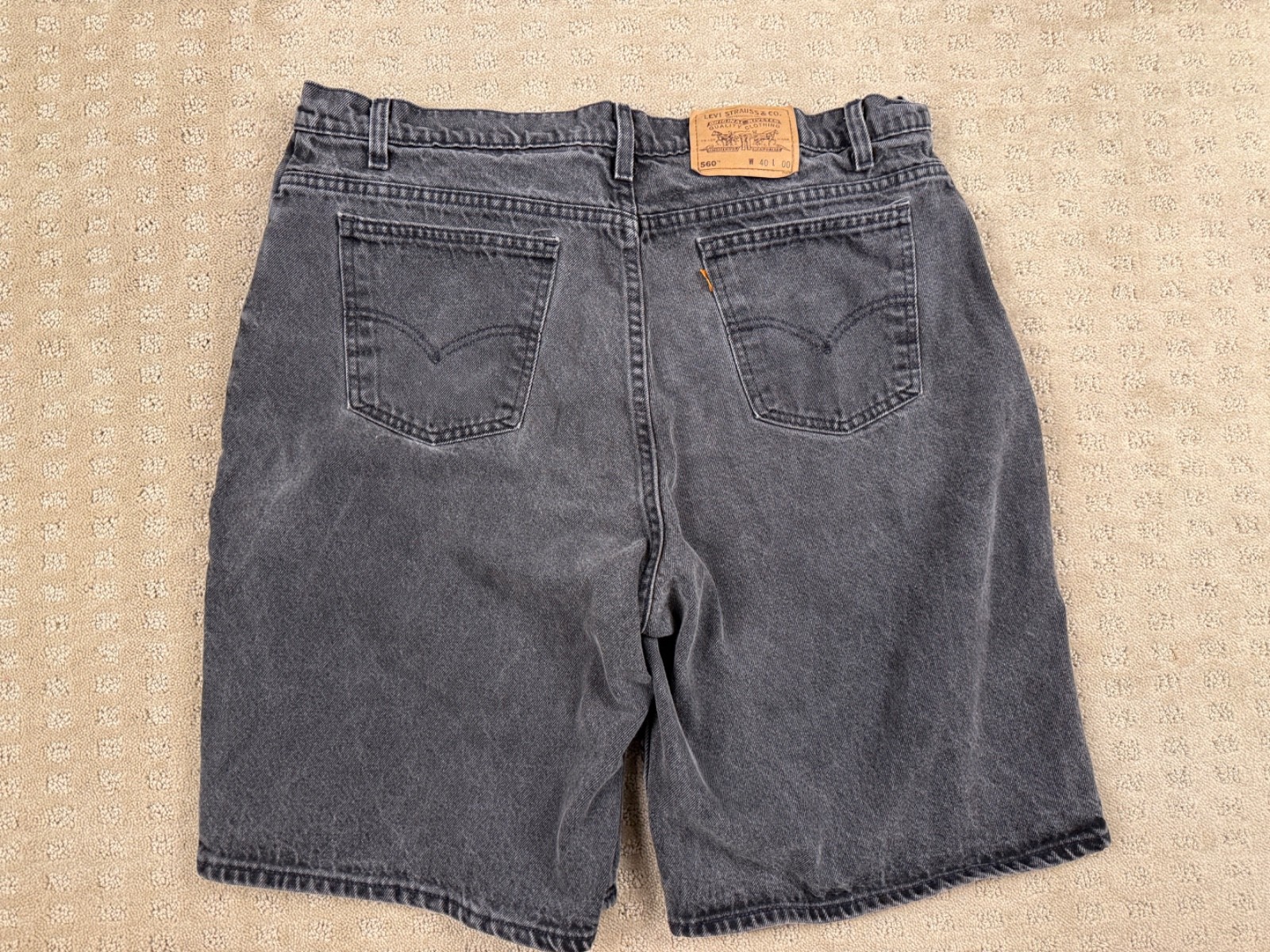 Vintage Men’s Levi’s Orange Tab 560 Loose Fit Shorts Black Waist Size 40 #1166