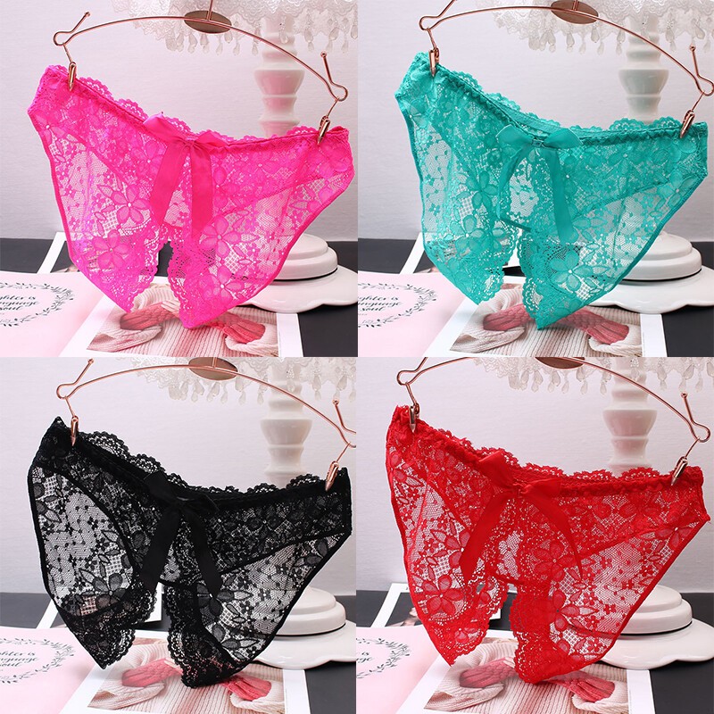 Sex Women LaceCrotchles Thong G-string Panties Lingerie Underwear T-back Brief
