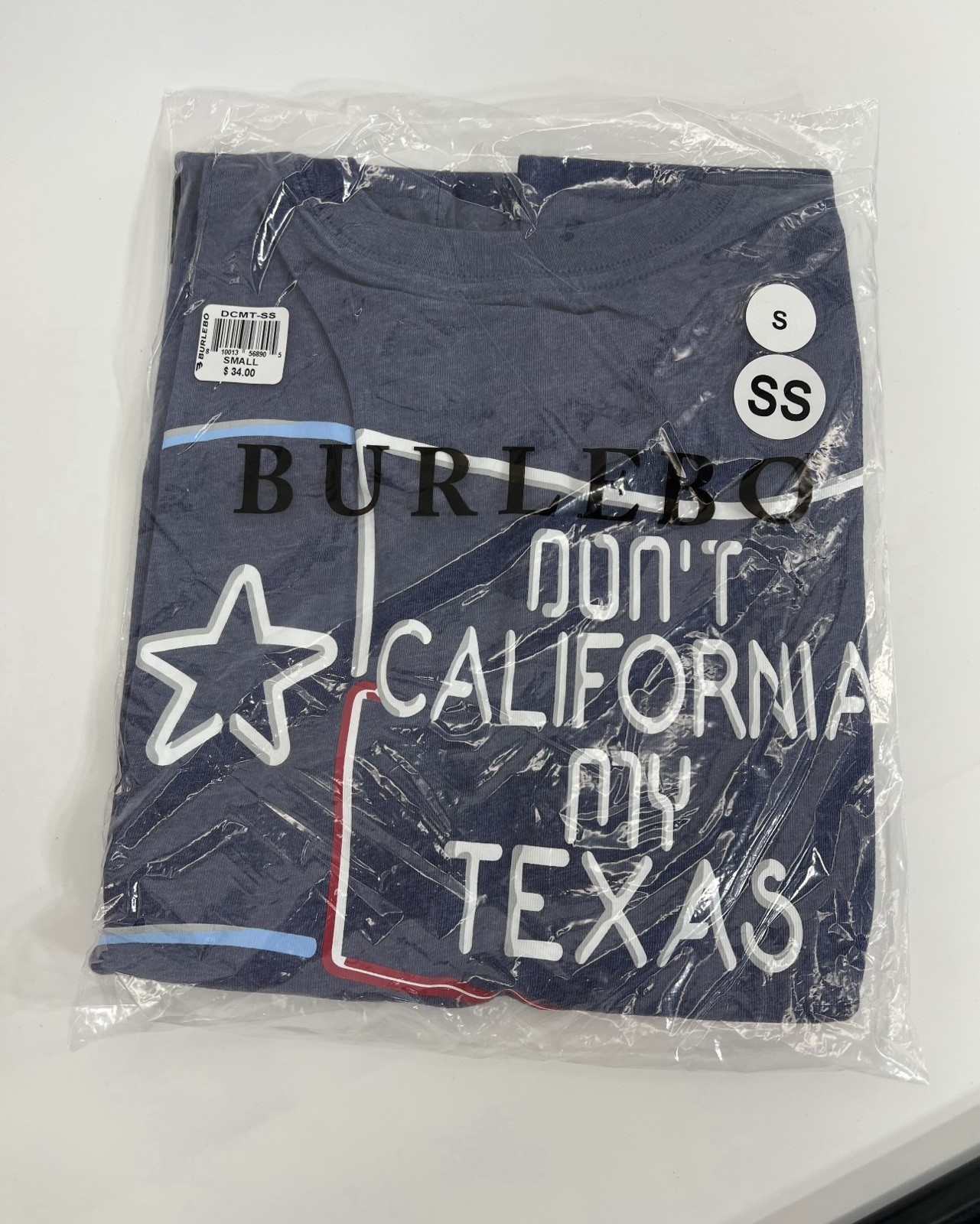 Burlebo Men’s Don’t California My Texas Navy Graphic T-Shirt NEW S M L XL 2XL