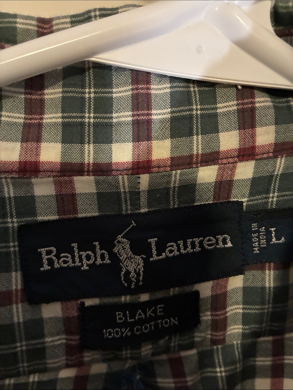 Ralph Lauren Short-Sleeve Plaid Button-Down Shirt – Green, Red, White