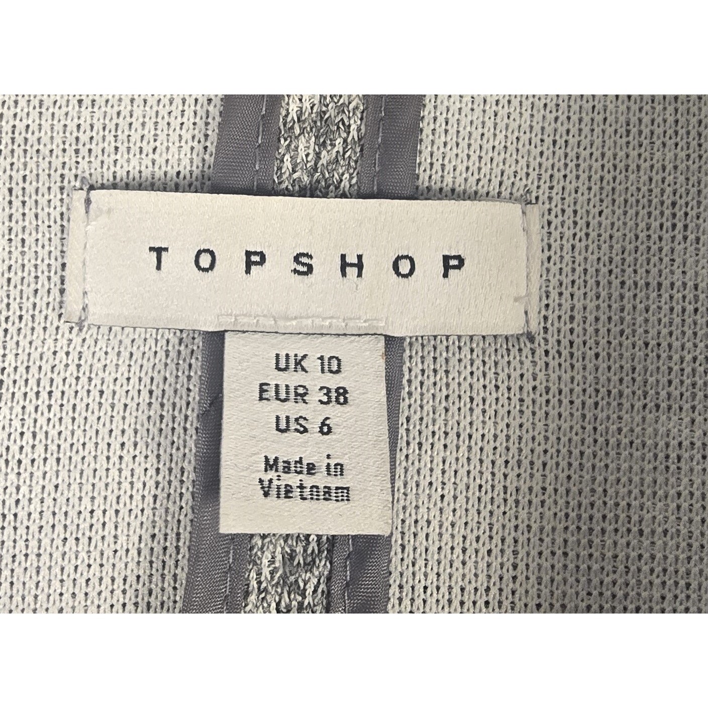 Topshop Gray Herringbone Knit Blazer Single Button Lapel Collar Women’s