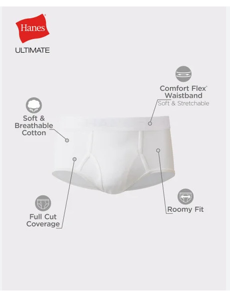 Men’s Hanes BRIEFS 7 Pack Ultra Comfort Assorted Colors /Choose your Size