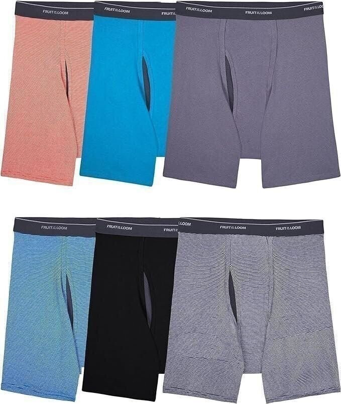 Mens 10-Pack Assorted Boxer Briefs by Fruit of the Loom Comfortable Mystery…
