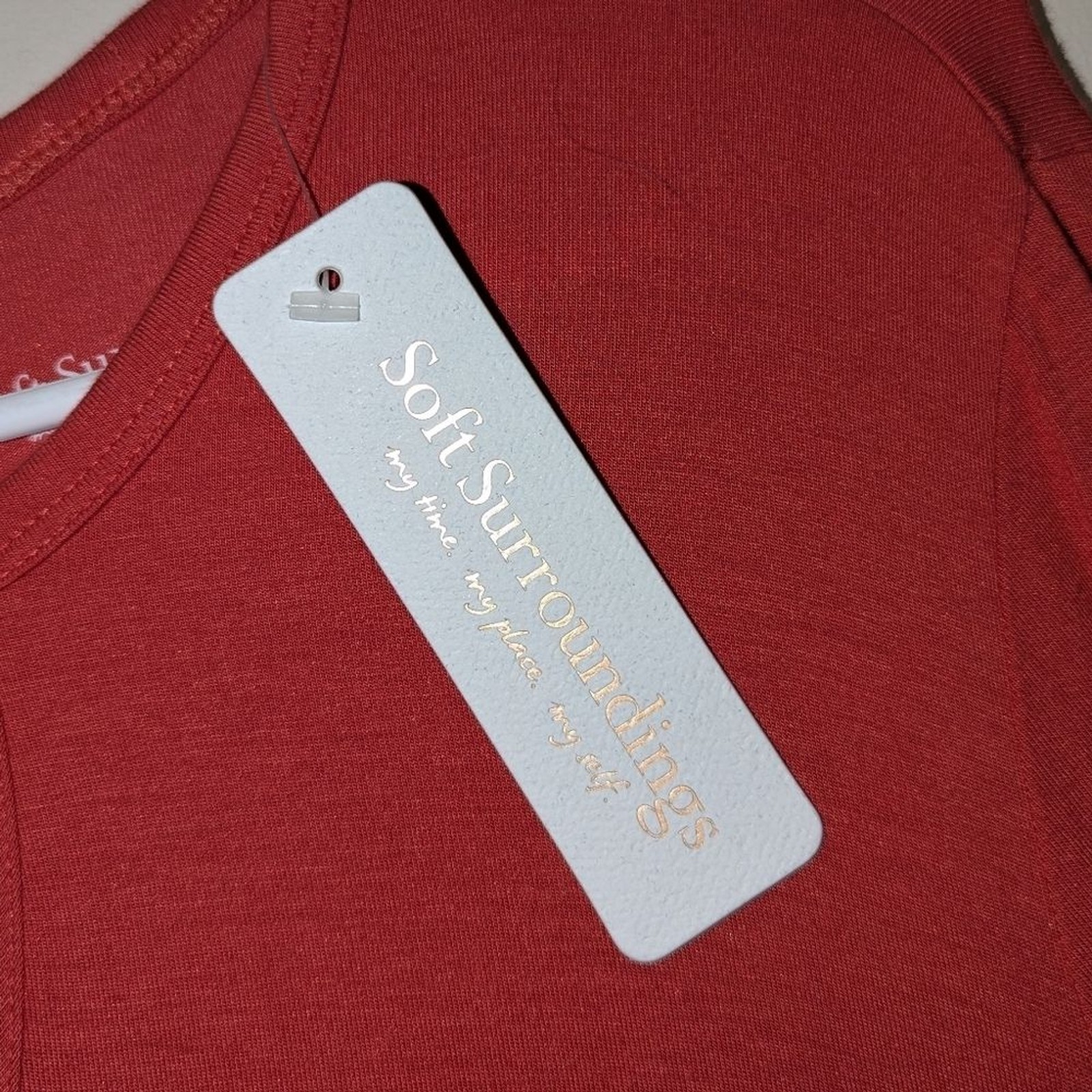 Soft Surroundings Heavenly Soft Keyhole Tunic In Terracotta