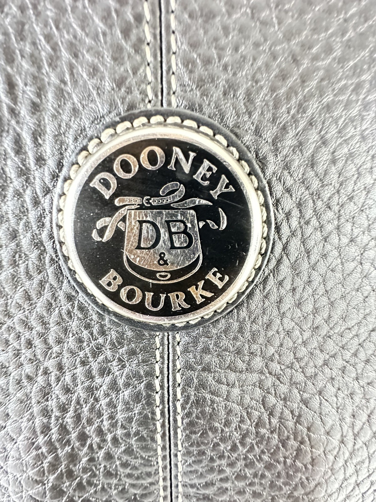 Dooney & Bourke Black Pebbled All Weather Leather Backpack Purse Y2K Zip