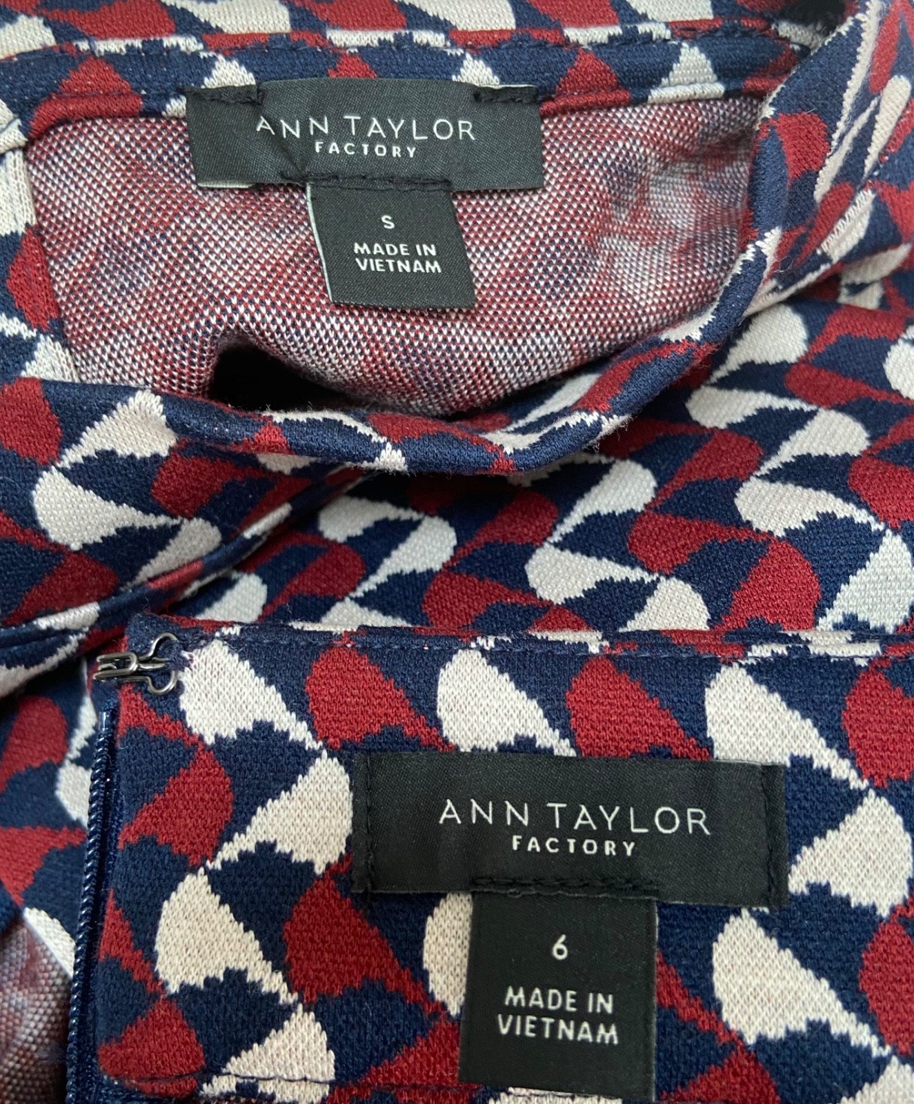 Ann Taylor Factory 2 Piece Geometric Outfit Pocket Top & Skirt Size 6 S FXG