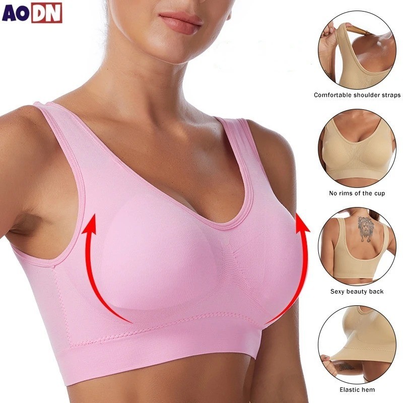 Sport Bras Seamless Wire-Free Light Support Tank Sports Yoga Sleep Bra 3 Pack US