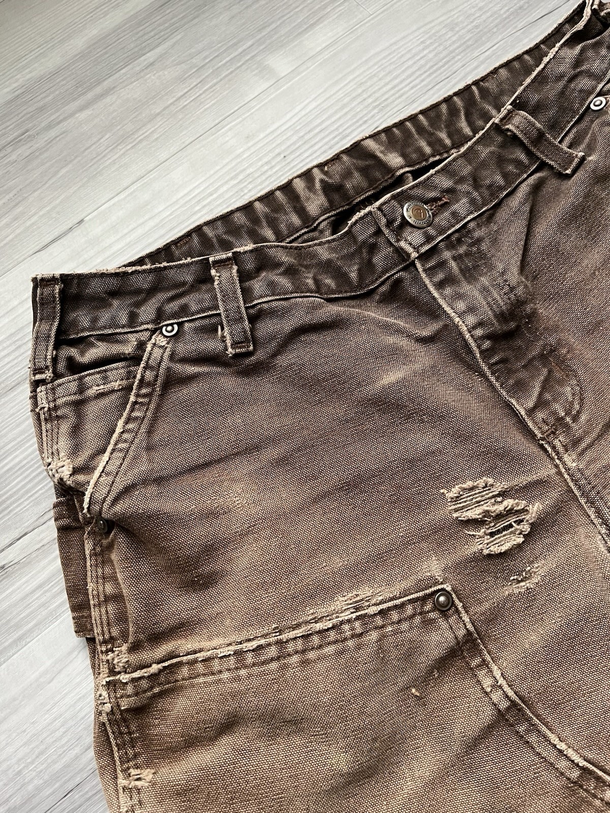 Vintage Carhartt B136 DKB Double Knee Carpenter Pants 32×27 – FADED & Repaired